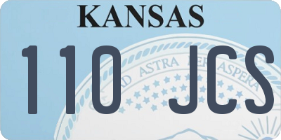KS license plate 110JCS