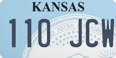 KS license plate 110JCW