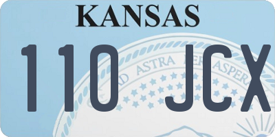 KS license plate 110JCX