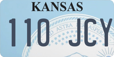 KS license plate 110JCY