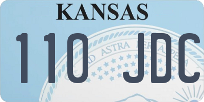 KS license plate 110JDC