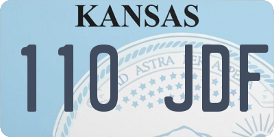 KS license plate 110JDF