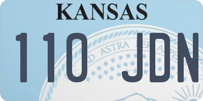 KS license plate 110JDN