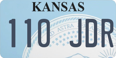 KS license plate 110JDR