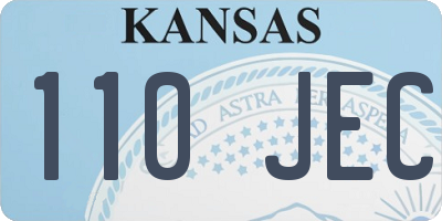 KS license plate 110JEC