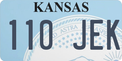 KS license plate 110JEK