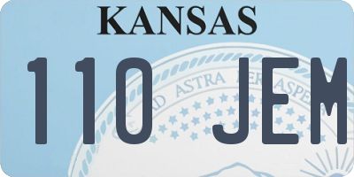 KS license plate 110JEM