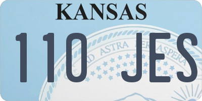 KS license plate 110JES