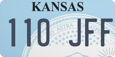 KS license plate 110JFF