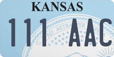 KS license plate 111AAC