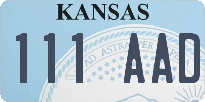 KS license plate 111AAD