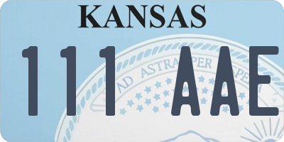 KS license plate 111AAE