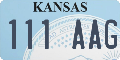 KS license plate 111AAG