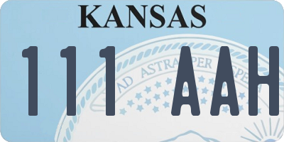 KS license plate 111AAH