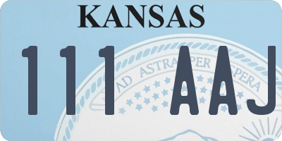 KS license plate 111AAJ