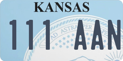 KS license plate 111AAN