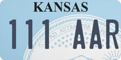 KS license plate 111AAR