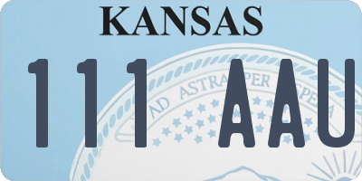 KS license plate 111AAU