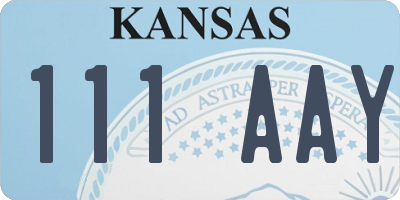 KS license plate 111AAY