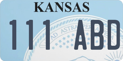 KS license plate 111ABD