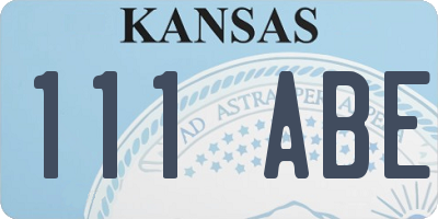 KS license plate 111ABE