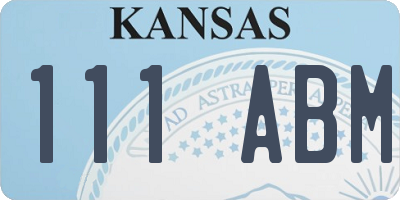 KS license plate 111ABM