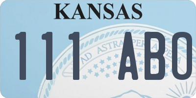 KS license plate 111ABO