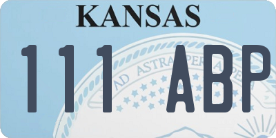KS license plate 111ABP