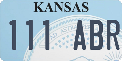 KS license plate 111ABR