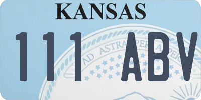 KS license plate 111ABV