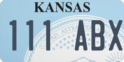 KS license plate 111ABX