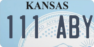 KS license plate 111ABY