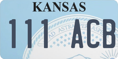KS license plate 111ACB