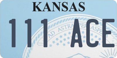 KS license plate 111ACE