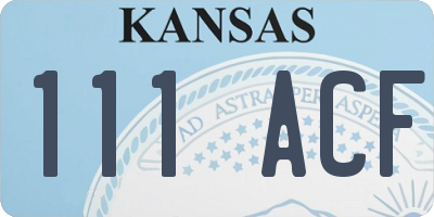 KS license plate 111ACF