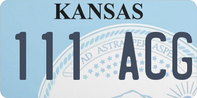 KS license plate 111ACG