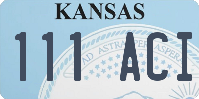 KS license plate 111ACI