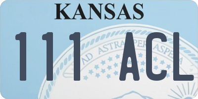 KS license plate 111ACL