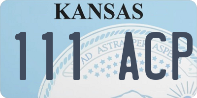 KS license plate 111ACP