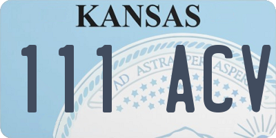 KS license plate 111ACV