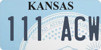 KS license plate 111ACW