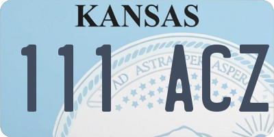 KS license plate 111ACZ