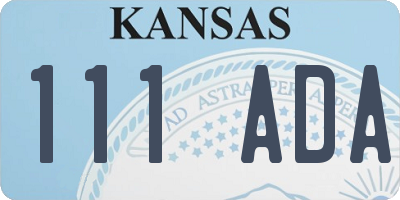 KS license plate 111ADA