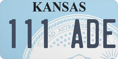 KS license plate 111ADE