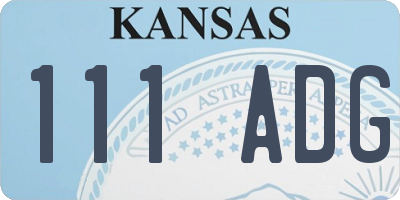 KS license plate 111ADG