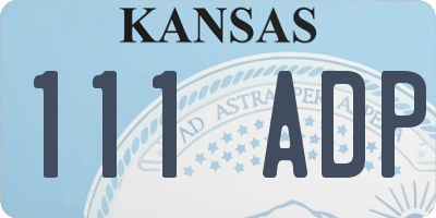 KS license plate 111ADP