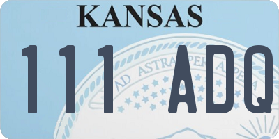 KS license plate 111ADQ