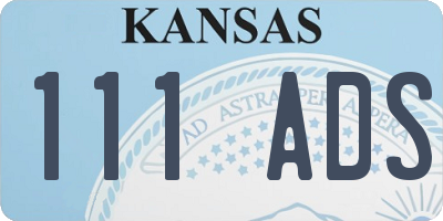 KS license plate 111ADS
