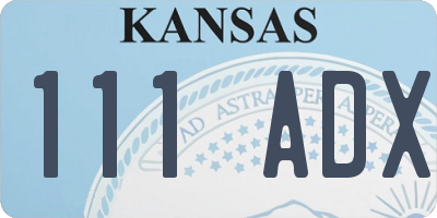 KS license plate 111ADX