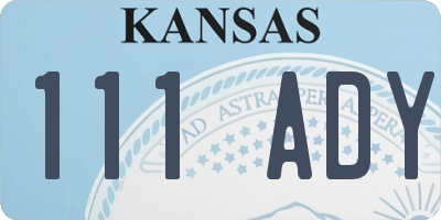 KS license plate 111ADY